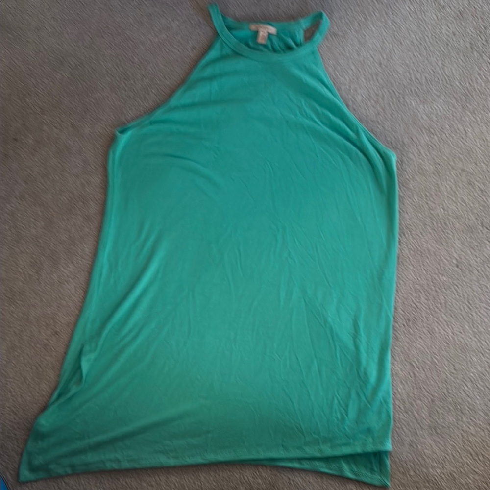 Bordeaux Asymmetrical Green Sleeveless Tank